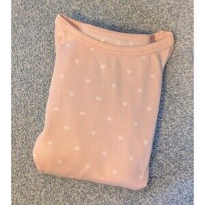 Cloud Island Girls Size 5T Pink White Heart Two Piece Pajamas